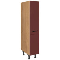 APOTHEKERSCHRANK 30/168/58 cm  in Rot, Eichefarben  - Eichefarben/Rot, MODERN, Holzwerkstoff/Metall (30/168/58cm) - Nobilia