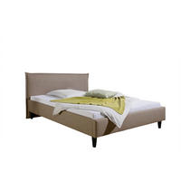 POLSTERBETT 140/200 cm,  in Hellbraun,  - Hellbraun/Schwarz, MODERN, Holz/Textil (140/200cm) - Livetastic
