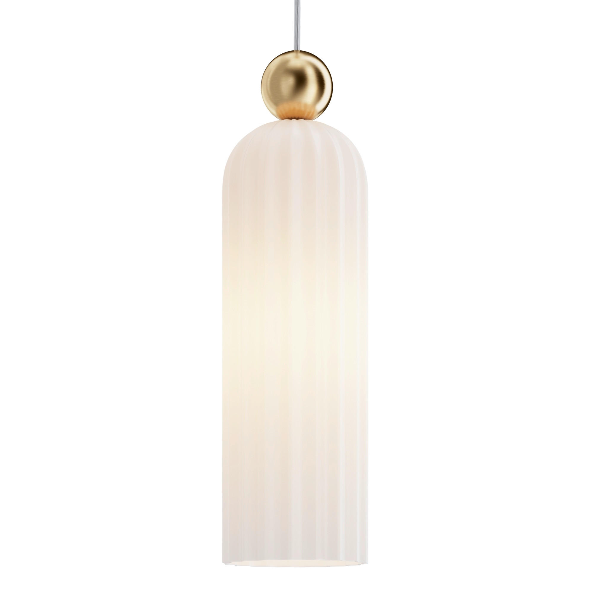 PENDELLEUCHTE 10/34,7 cm    - Weiss/Goldfarben, Trend, Glas/Metall (10/34,7cm) - MAYTONI