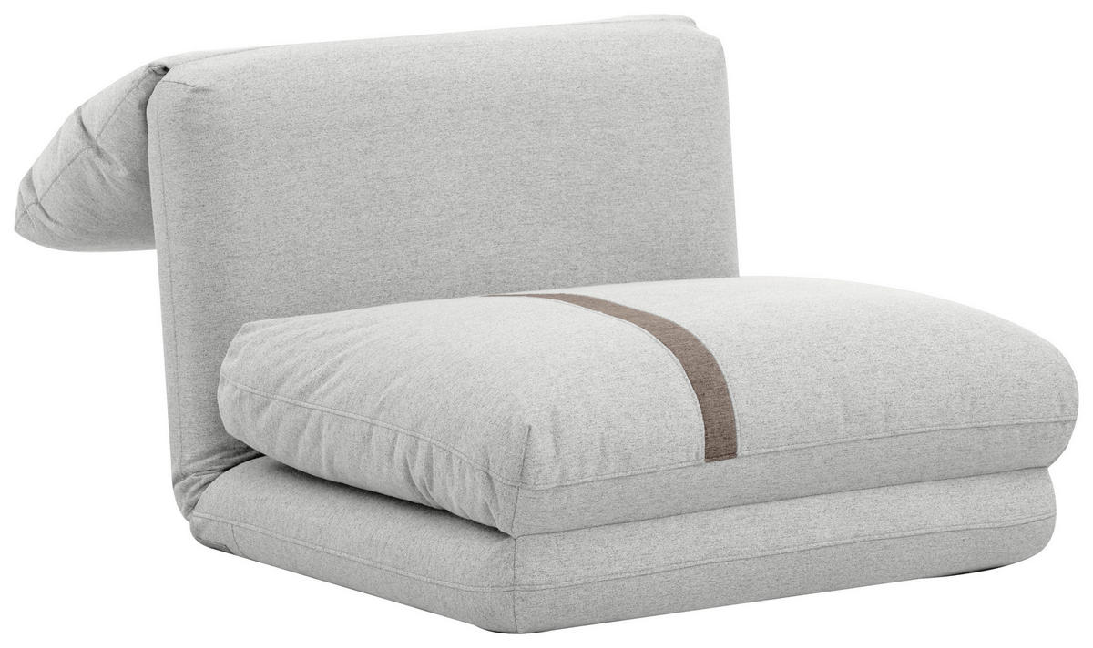 SCHLAFSESSEL Webstoff Weiß    - Hellbraun/Weiß, MODERN, Textil (78/58/82cm) - Livetastic