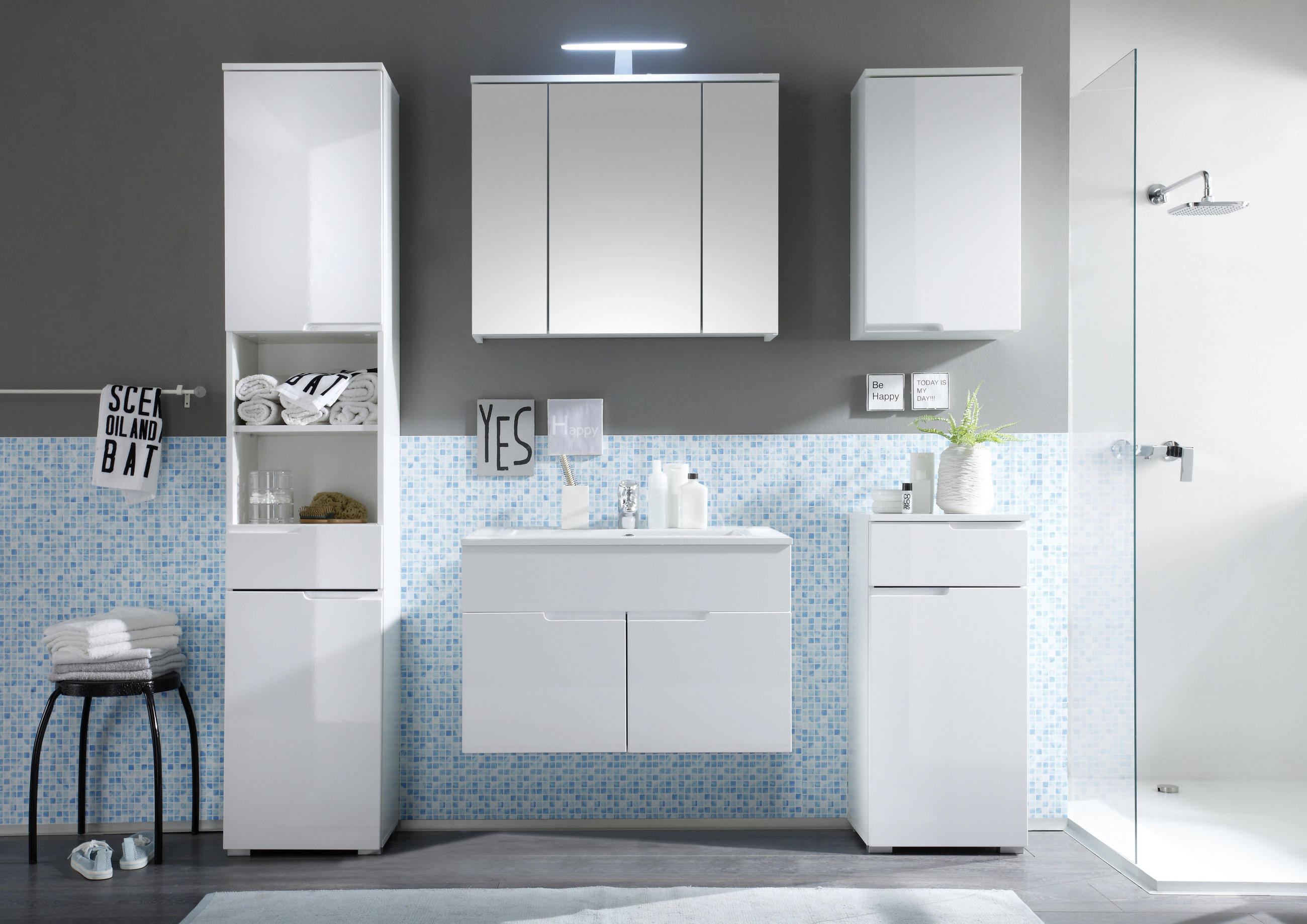 VISOKI ELEMENT  bijela  - bijela/boje aluminija, Design, drvni materijal (40/199/32cm) - Xora