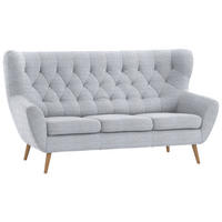 3-SITZER-SOFA in Flachgewebe Hellgrau  - Hellgrau, Design, Holz/Textil (187/101/95cm) - Stylife