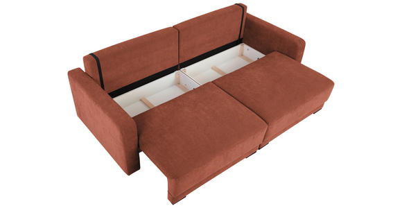 2-SITZER-SOFA in Chenille Rostfarben  - Rostfarben/Schwarz, KONVENTIONELL, Kunststoff/Textil (233/90/110cm) - Carryhome