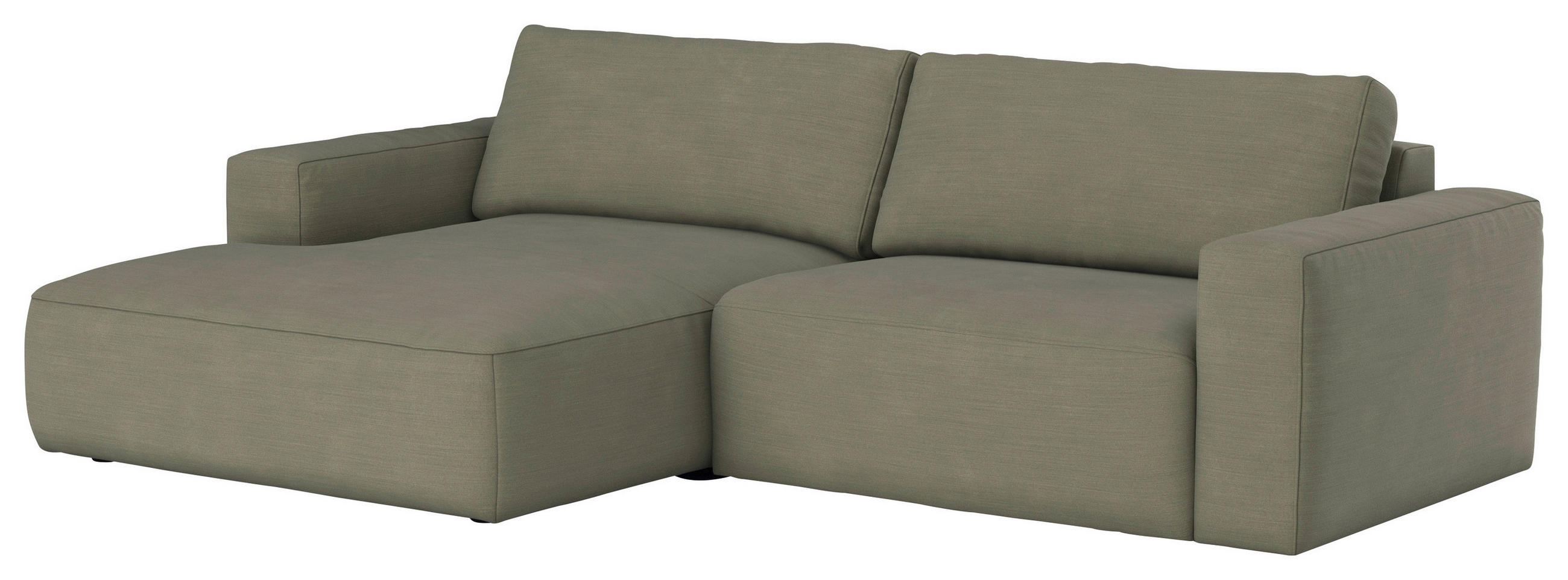 ECKSOFA in Webstoff Grün  175/283 cm  - Schwarz/Grün, MODERN, Kunststoff/Textil (175/283cm) - MID.YOU