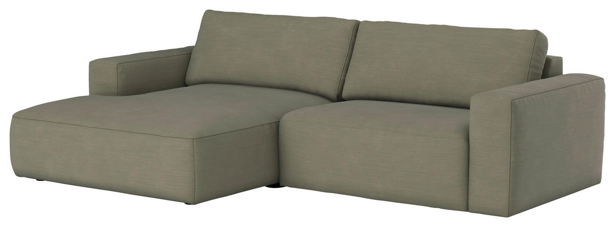 ECKSOFA in Webstoff Grün  175/283 cm  - Schwarz/Grün, MODERN, Kunststoff/Textil (175/283cm) - MID.YOU