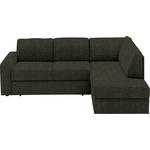 ECKSOFA in Webstoff Dunkelgrün  224/165 cm  - Dunkelgrün/Schwarz, KONVENTIONELL, Kunststoff/Textil (224/165cm) - Xora