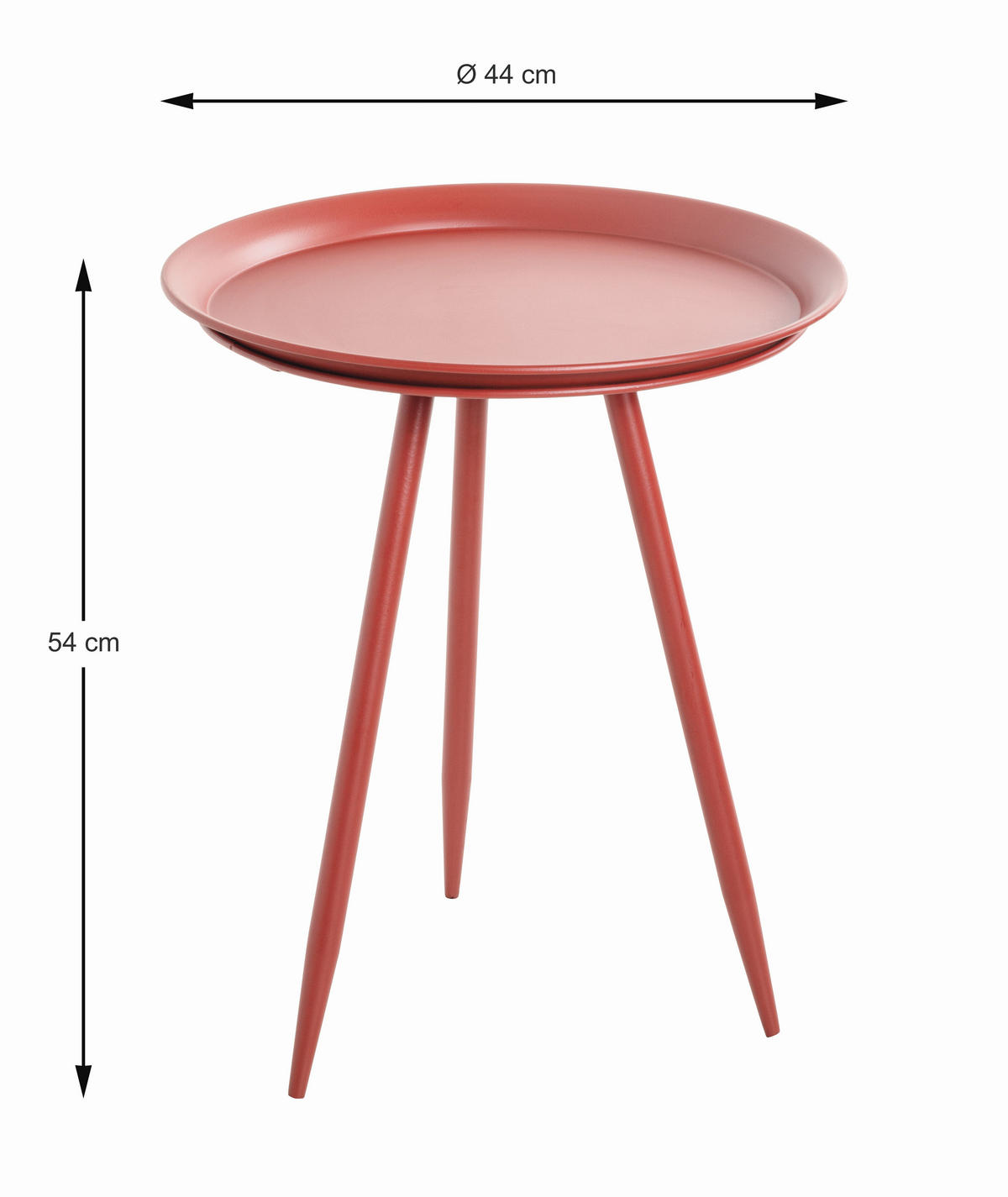BEISTELLTISCH in Metall 54/54/44 cm  - Rot, Trend, Metall (54/54/44cm)