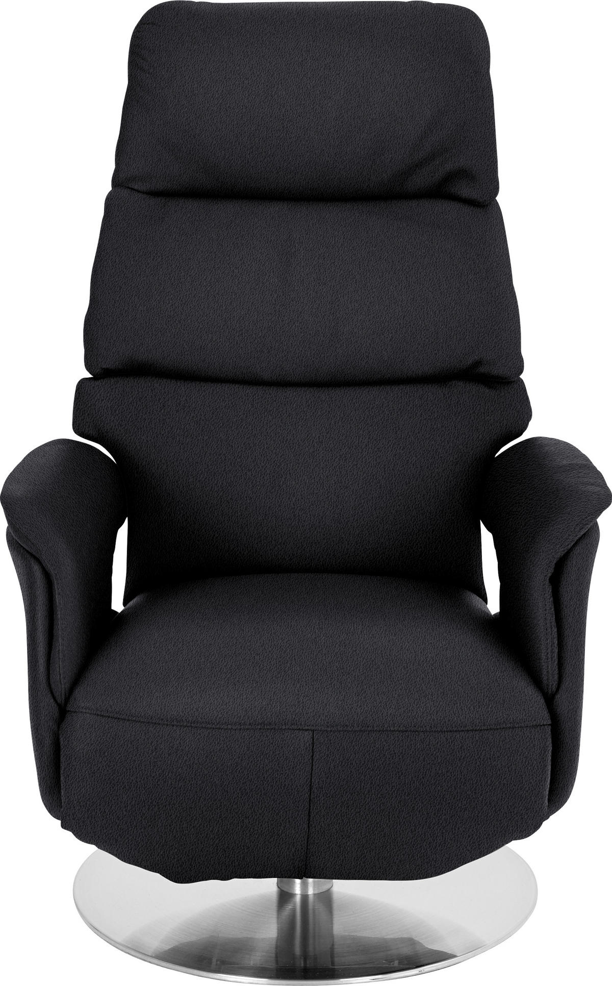 RELAXSESSEL in Leder Schwarz  - Schwarz, Design, Leder/Metall (71/112/80cm) - Welnova