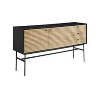 SIDEBOARD 160/85/40 cm  - Eichefarben/Schwarz, Design, Holz/Holzwerkstoff (160/85/40cm) - Livetastic