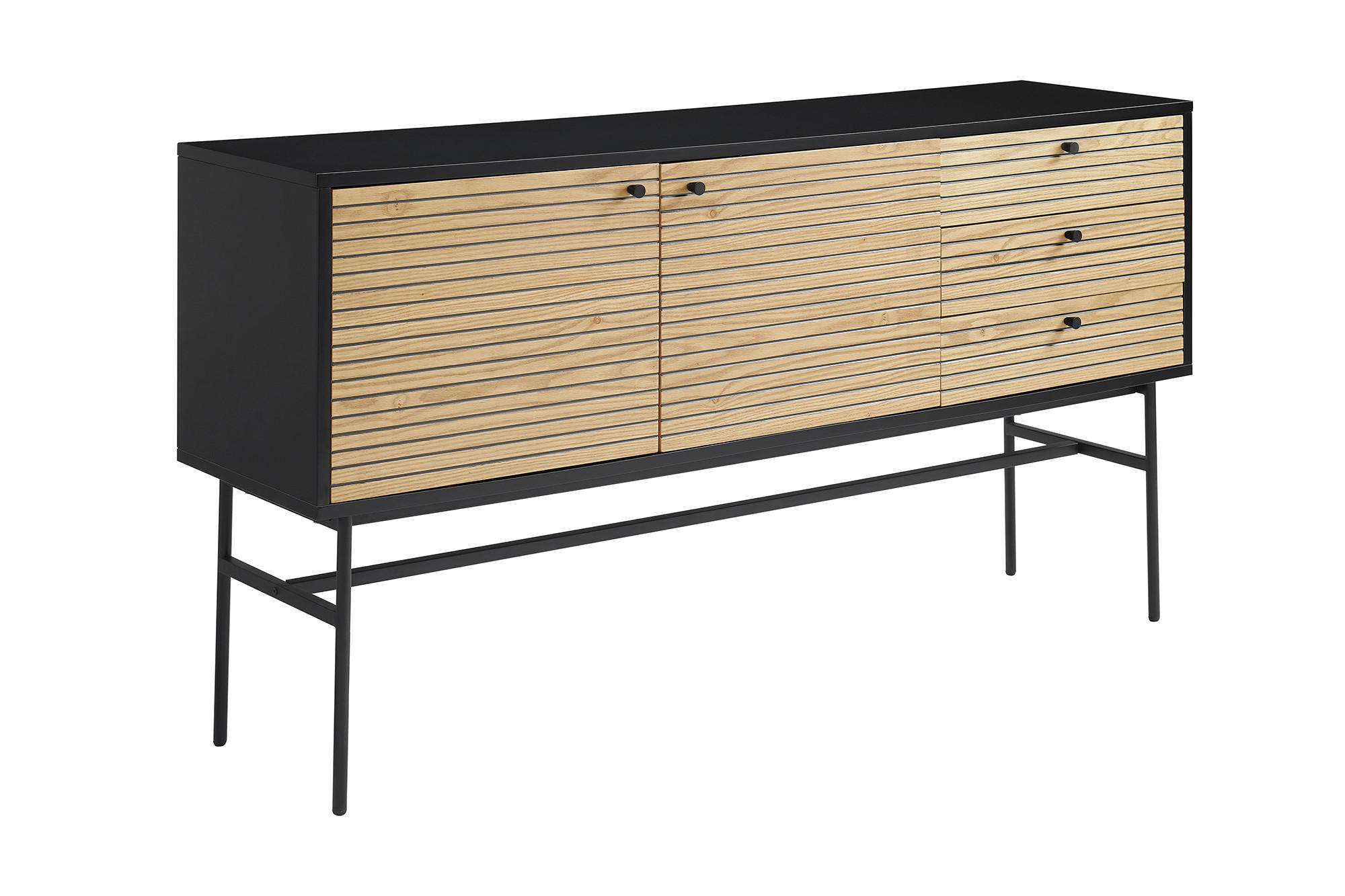 Livetastic ŠIROKÁ KOMODA, dub, černá, barvy dubu, 160/85/40 cm