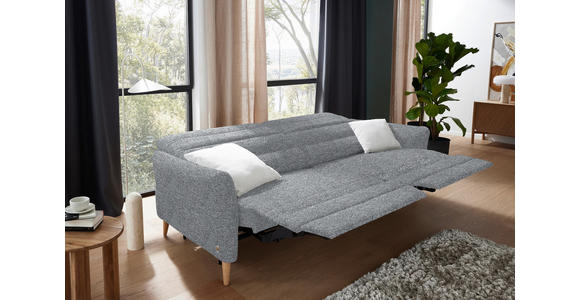 2-SITZER-SOFA in Webstoff Blaugrau - Eiche Bianco/Blaugrau, Design, Holz/Textil (234-262/84/112cm) - Dieter Knoll