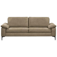 2,5-SITZER  in Echtleder Taupe   - Taupe/Schwarz, Design, Leder/Metall (204/83/97cm) - Schöner Wohnen