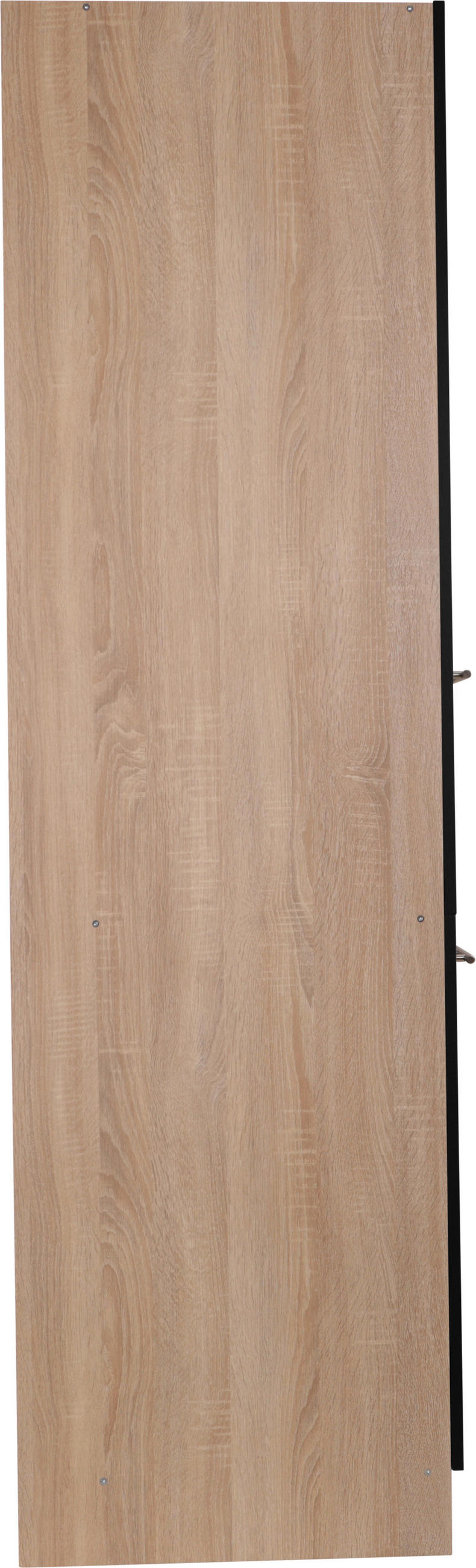 APOTHEKERSCHRANK 30/200/60 cm  in Schwarz, Eichefarben  - Eichefarben/Silberfarben, Basics, Holzwerkstoff/Metall (30/200/60cm) - Respekta