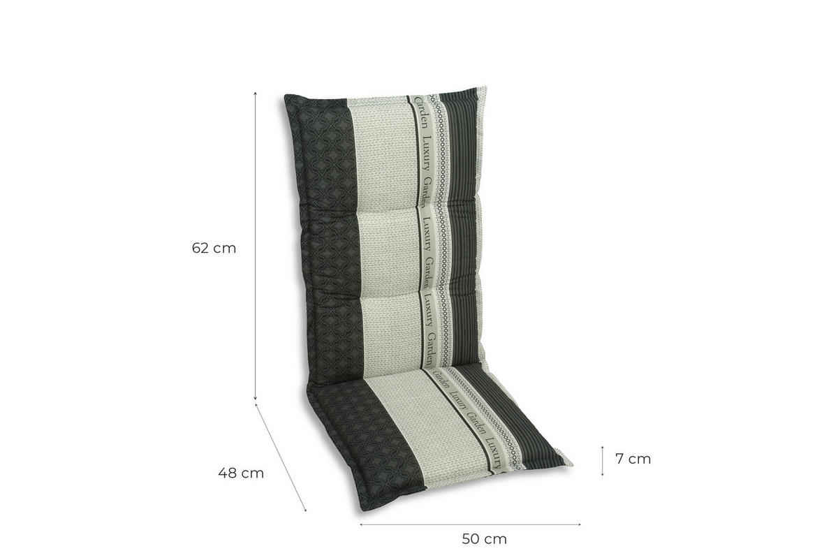 SESSELAUFLAGENSET in Anthrazit Schriftzug  - Anthrazit, Basics, Textil (50/7/108cm)
