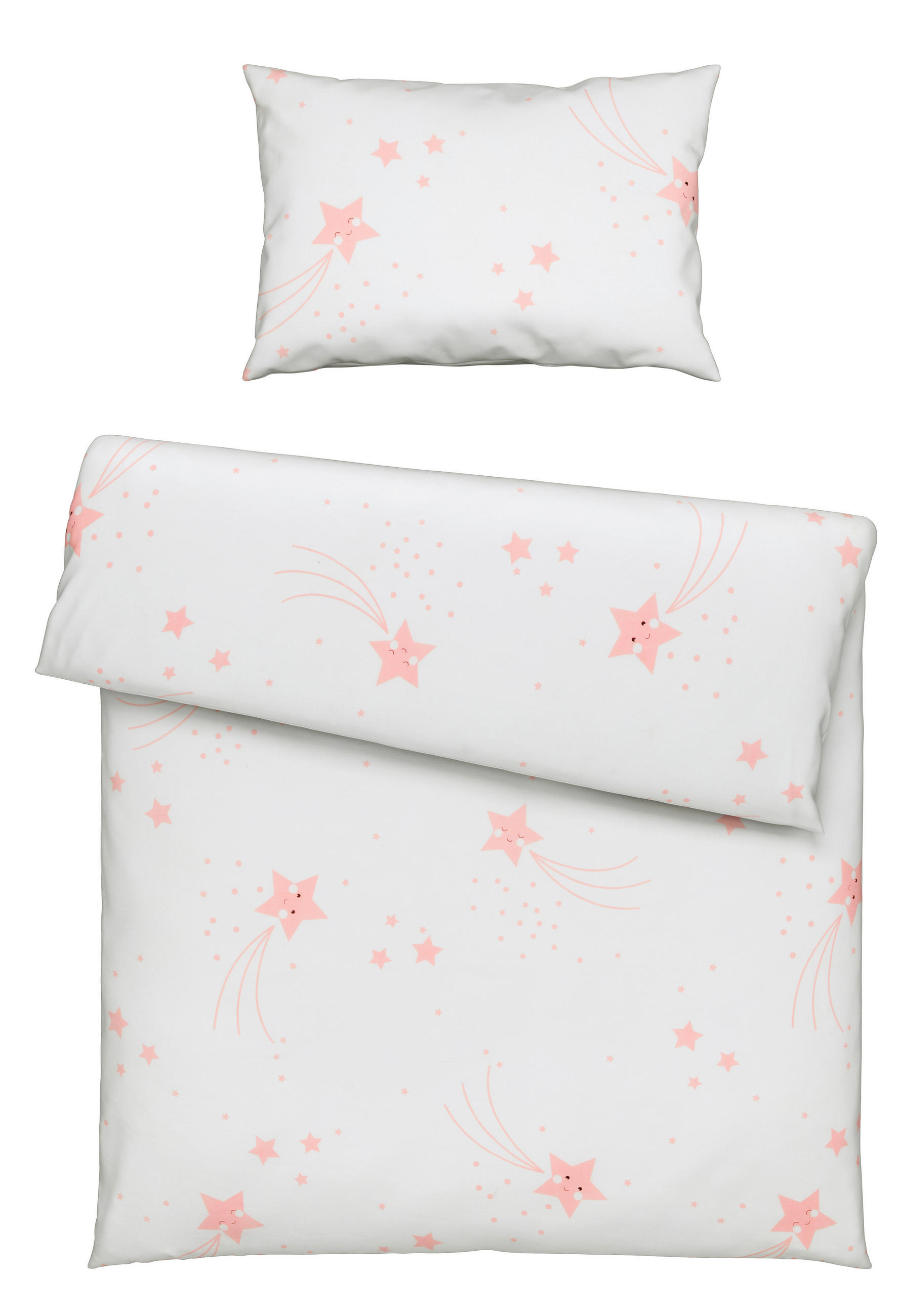 BABYBETTWÄSCHE 100/135 cm  - Rosa/Weiß, Basics, Textil (100/135cm) - My Baby Lou