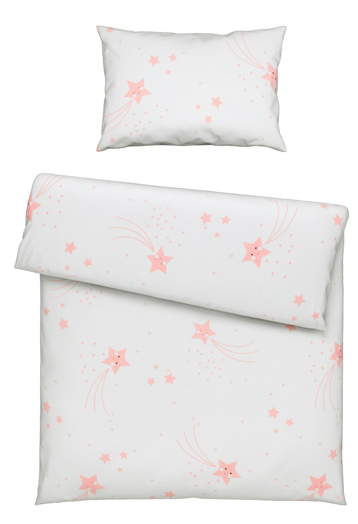 BABYBETTWÄSCHESET 100/135 cm  - Weiss/Rosa, Basics, Textil (100/135cm) - My Baby Lou