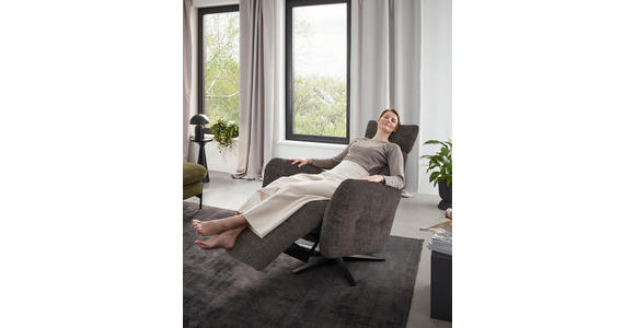 RELAXSESSEL in Textil Graubraun  - Graubraun/Schwarz, Design, Textil/Metall (82/113/90cm) - Dieter Knoll