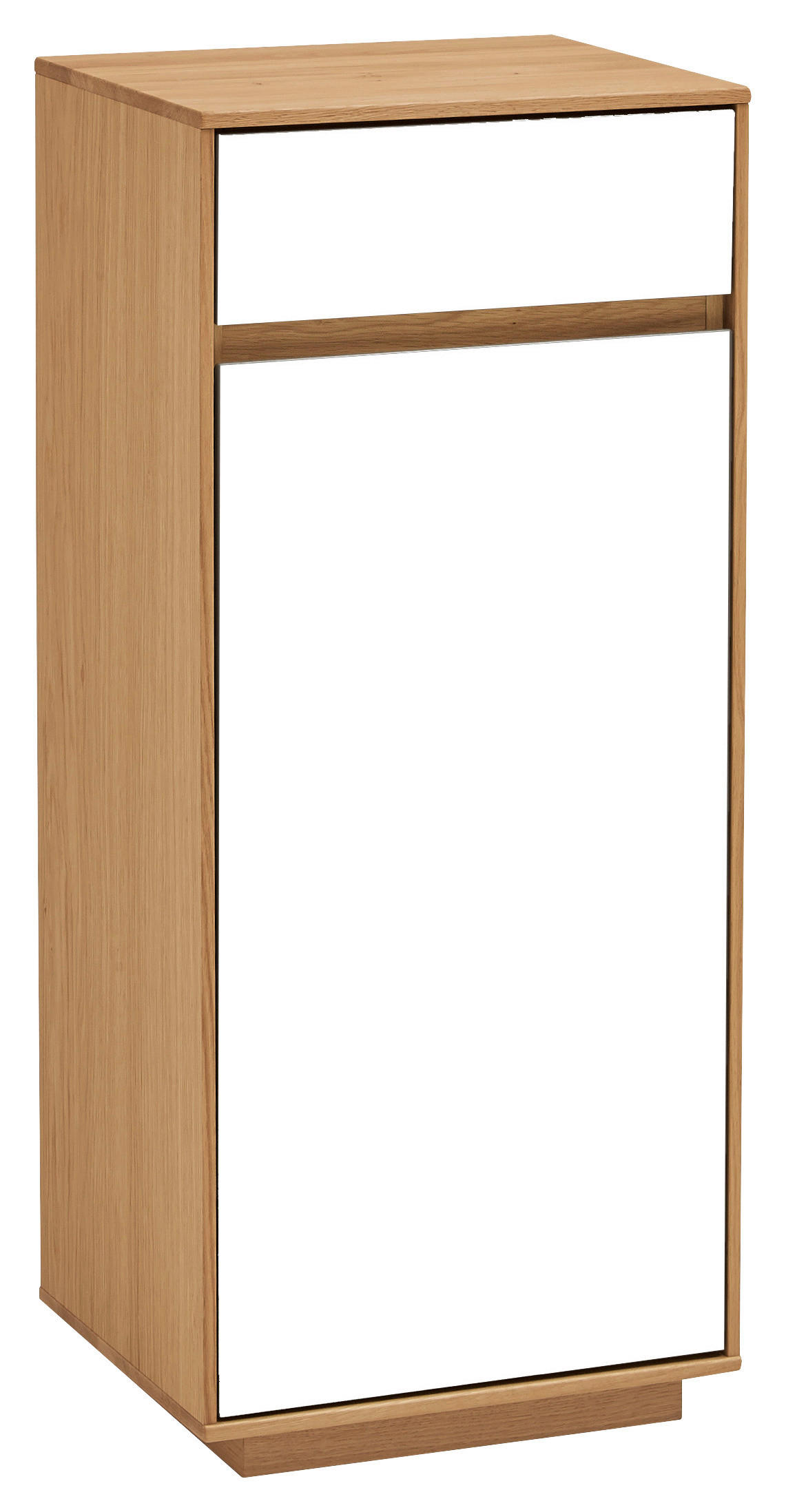 KOMMODE 44/103/37 cm Eiche teilmassiv - Eiche Bianco/Weiß, Design, Holz/Holzwerkstoff (44/103/37cm)