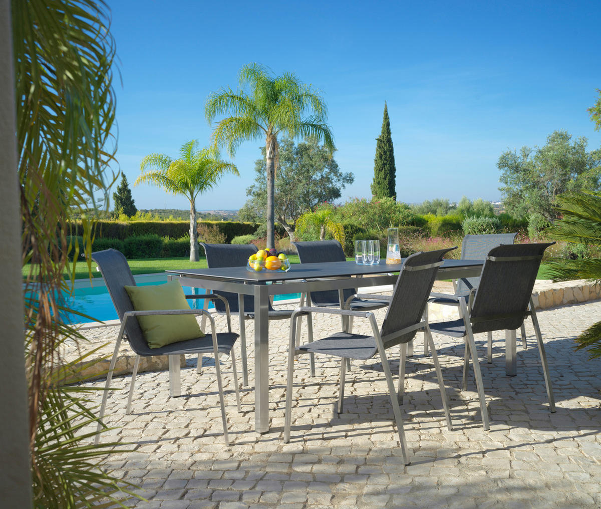 STOHOVATELNÉ KŘESLO, kov, textil - tmavě šedá/barvy nerez oceli, Design, kov/textil (56/91/65,50cm) - Amatio