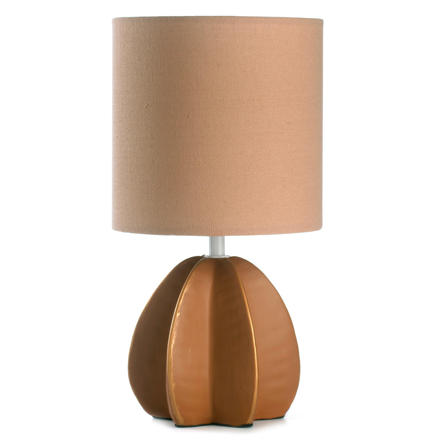 STOLNÍ LAMPA, E14, 17/32 cm  - hnědá/světle hnědá, Konvenční, textil/keramika (17/32cm)