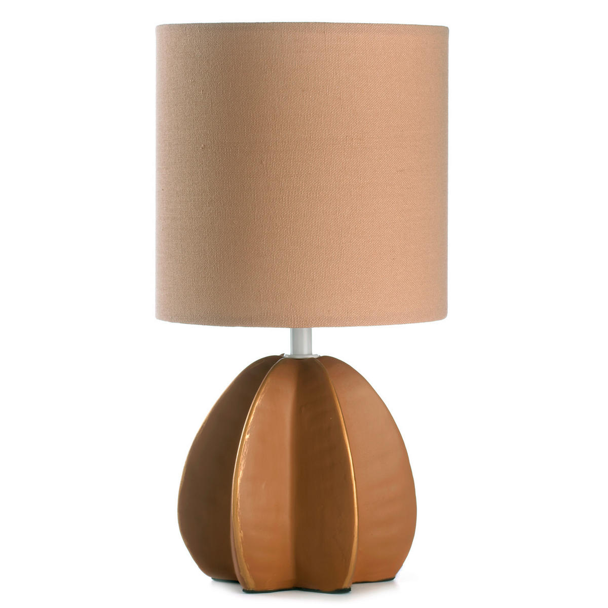 TISCHLEUCHTE 17/32 cm   - Hellbraun/Braun, KONVENTIONELL, Keramik/Textil (17/32cm)