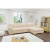 ECKSCHLAFSOFA  NIKA Creme Webstoff  - Silberfarben/Creme, Basics, Holz/Textil (277/156cm) - MID.YOU