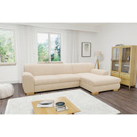 ECKSOFA NIKA Creme Webstoff  - Silberfarben/Creme, Basics, Holz/Textil (277/156cm) - MID.YOU