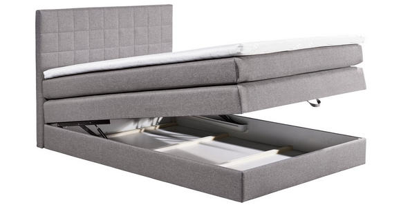 BOXSPRINGBETT 120/200 cm  in Grau  - Schwarz/Grau, Design, Kunststoff/Textil (120/200cm) - Xora