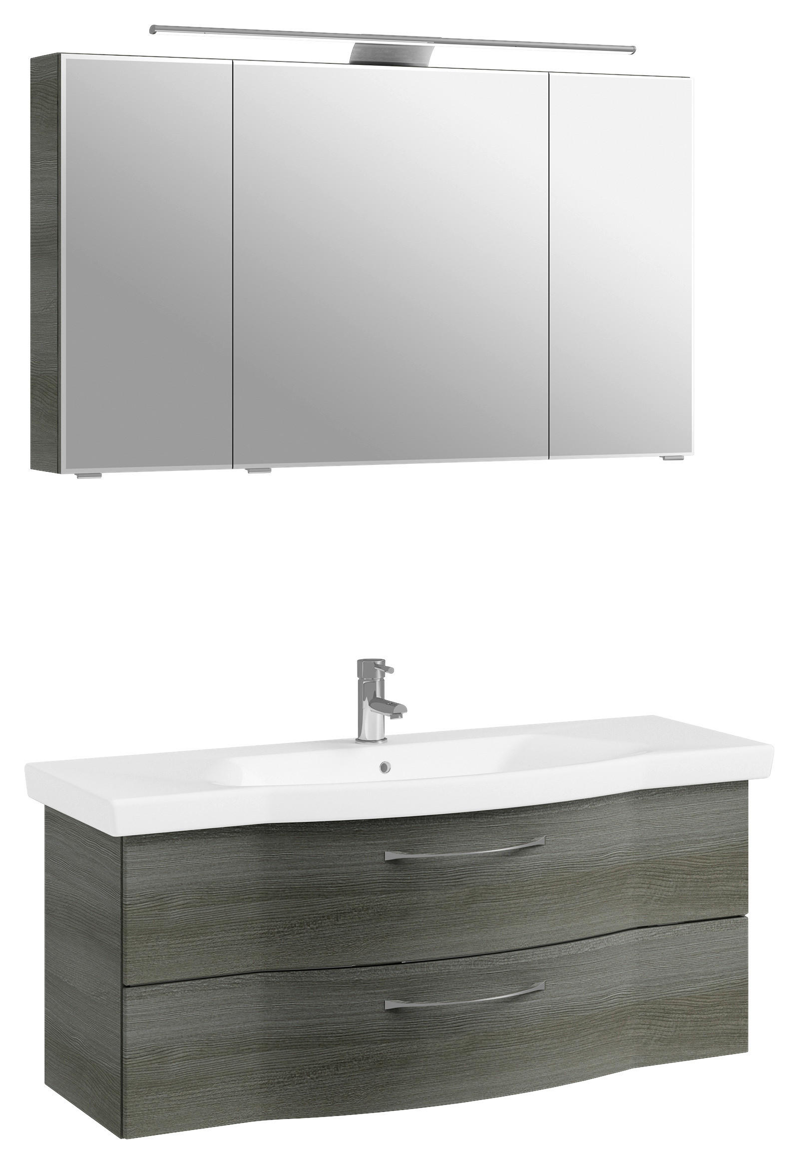 BADEZIMMER 3-teilig in 122 cm - Chromfarben/Graphitfarben, KONVENTIONELL, Glas/Keramik (122cm) - Pelipal