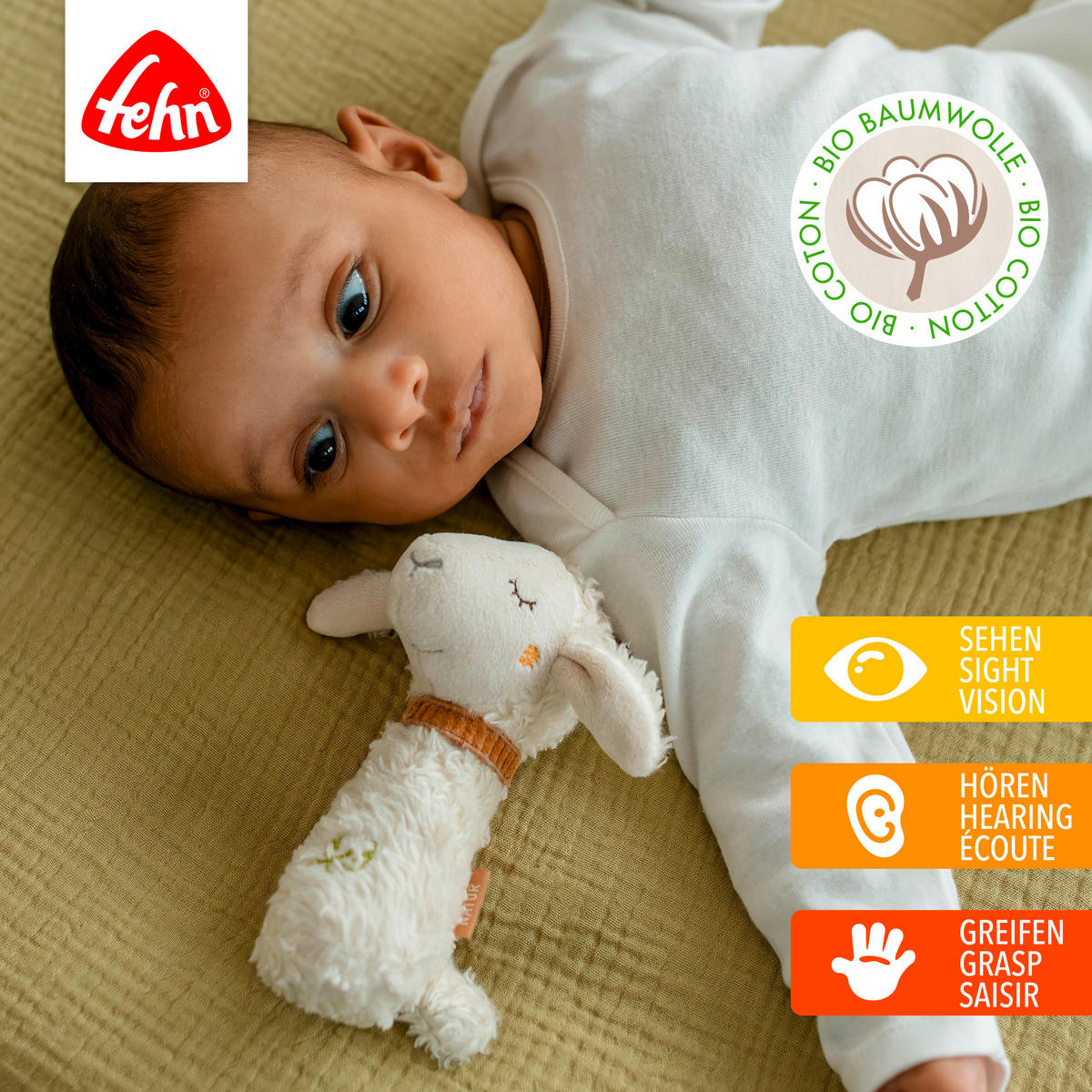 RASSEL fehnNATUR  - Creme, Basics, Textil (15/4,2/7,5cm) - Fehn