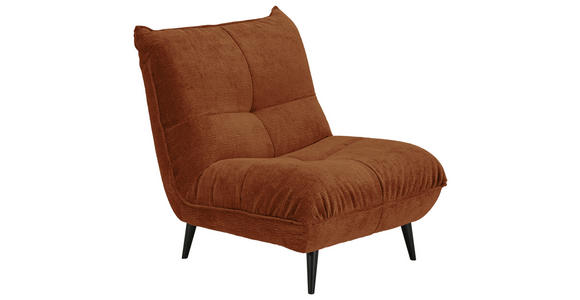 SESSEL in Mikrofaser Terracotta  - Terracotta/Schwarz, KONVENTIONELL, Textil/Metall (89/100/101cm) - Hom`in