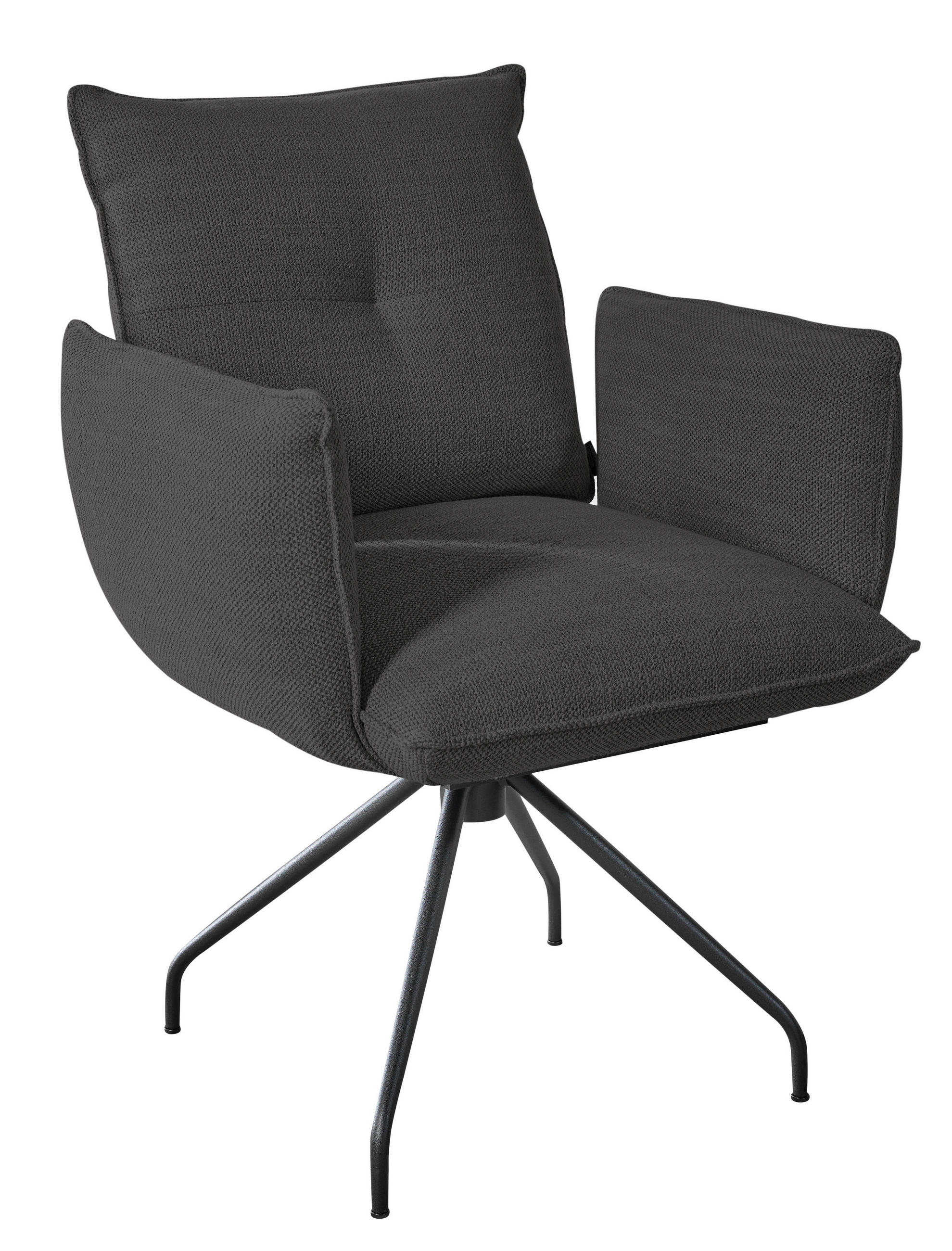 ARMLEHNSTUHL  in Stahl Struktur  - Anthrazit/Schwarz, Design, Textil/Metall (65/90/70cm) - Dieter Knoll