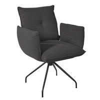 ARMLEHNSTUHL  in Stahl Struktur  - Anthrazit/Schwarz, Design, Textil/Metall (65/90/70cm) - Dieter Knoll