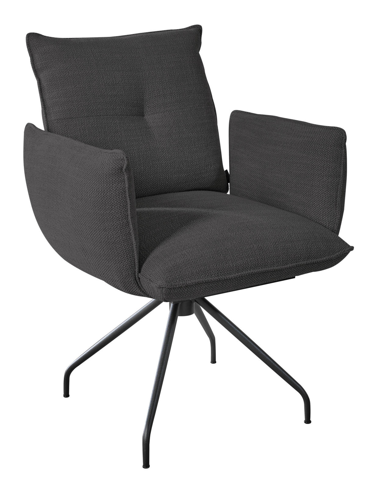 ARMLEHNSTUHL  in Stahl Struktur  - Anthrazit/Schwarz, Design, Textil/Metall (65/90/70cm) - Dieter Knoll