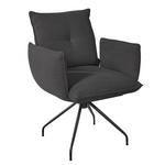 ARMLEHNSTUHL  in Stahl Struktur  - Anthrazit/Schwarz, Design, Textil/Metall (65/90/70cm) - Dieter Knoll