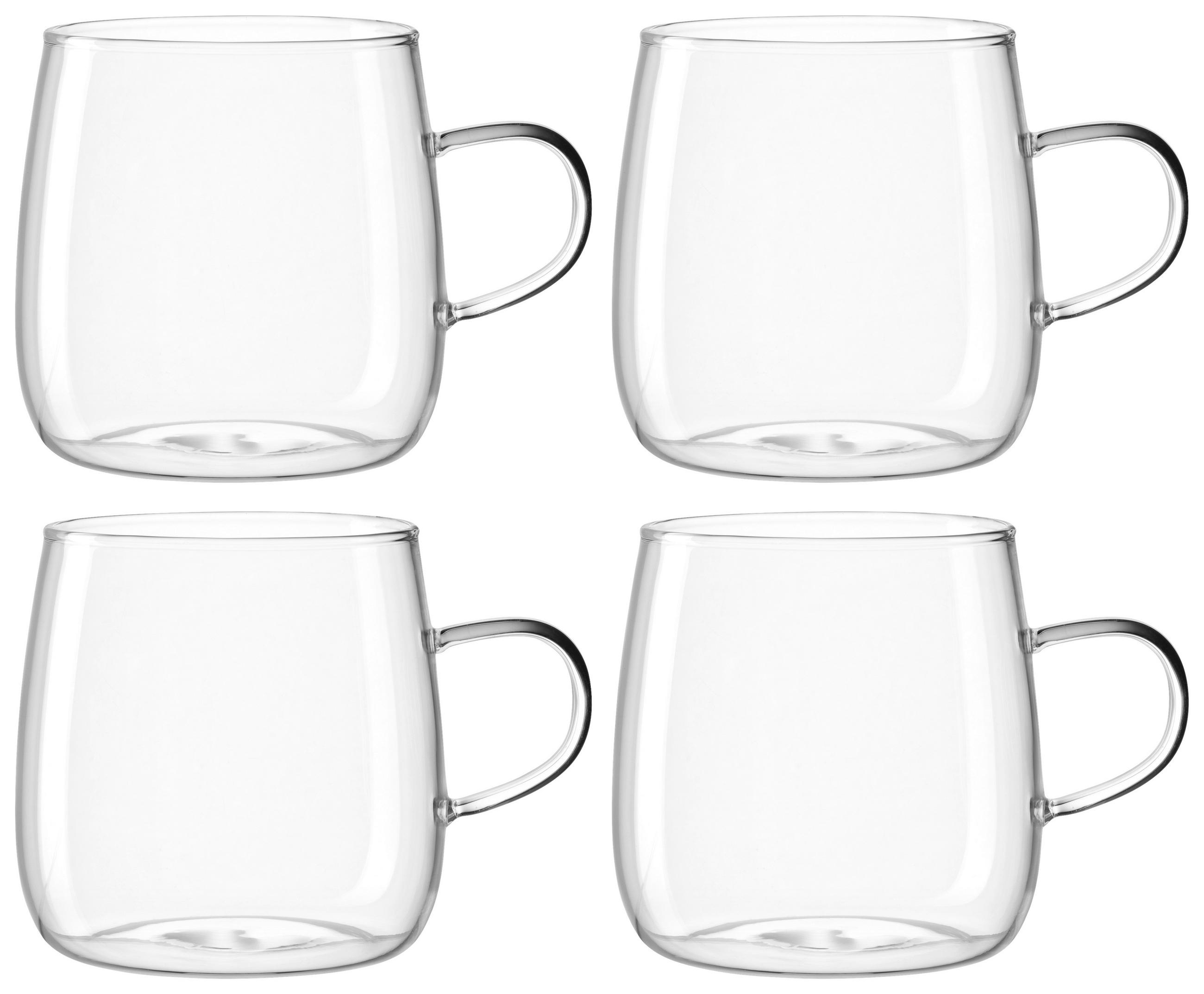 TASSENSET 4-teilig  - Transparent, KONVENTIONELL, Glas (12,5/9,7/9,7cm) - Leonardo