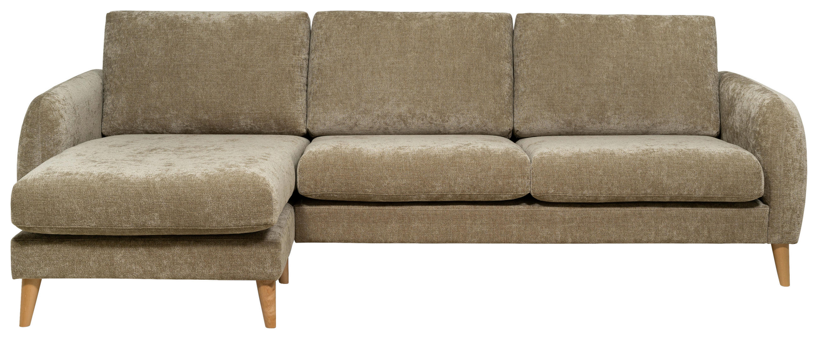 SOFFA i sammet brun  - brun/ekfärgad, Klassisk, metall/trä (258/81/138cm) - Best Price