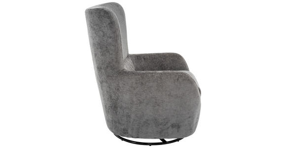 SESSEL in Chenille Anthrazit - Anthrazit/Schwarz, Design, Textil/Metall (80/100/85cm) - Carryhome