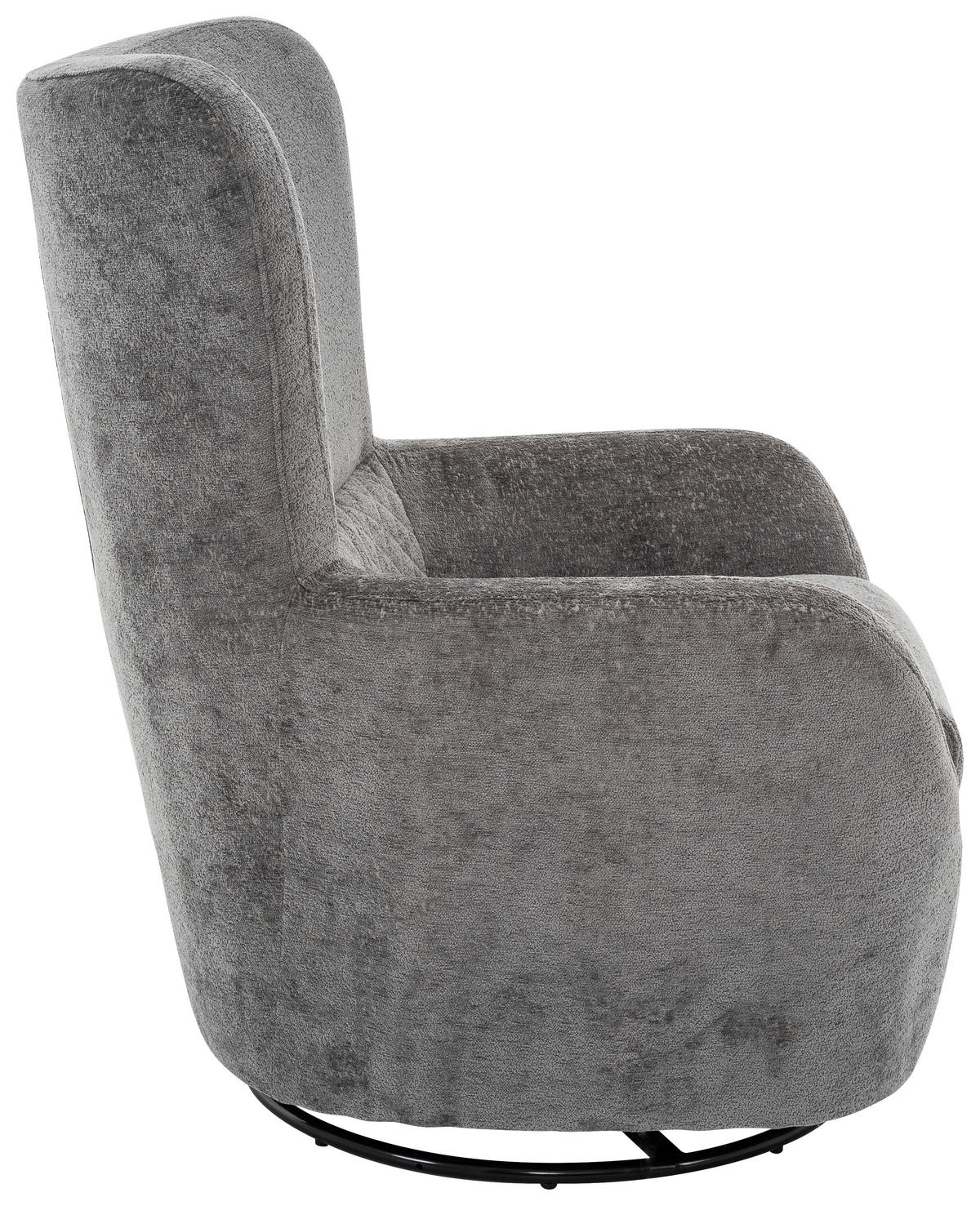 SESSEL in Chenille Anthrazit  - Anthrazit/Schwarz, Design, Textil/Metall (80/100/85cm) - Carryhome