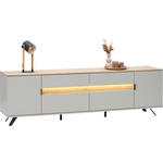 LOWBOARD 225,6/56,6/48 cm  - Anthrazit/Hellgrau, Design, Holzwerkstoff/Metall (225,6/56,6/48cm) - Dieter Knoll