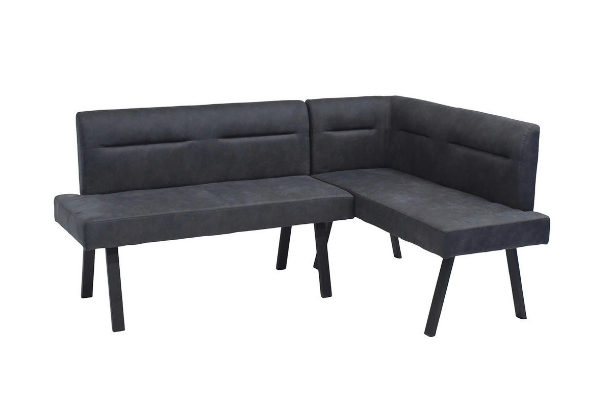 ECKBANK Metall, Textil Anthrazit  - Anthrazit/Schwarz, Modern, Textil/Metall (128/181cm) - MID.YOU