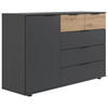 SIDEBOARD  in 130/83/41 cm  - Eichefarben/Graphitfarben, Design, Holzwerkstoff/Kunststoff (130/83/41cm) - MID.YOU