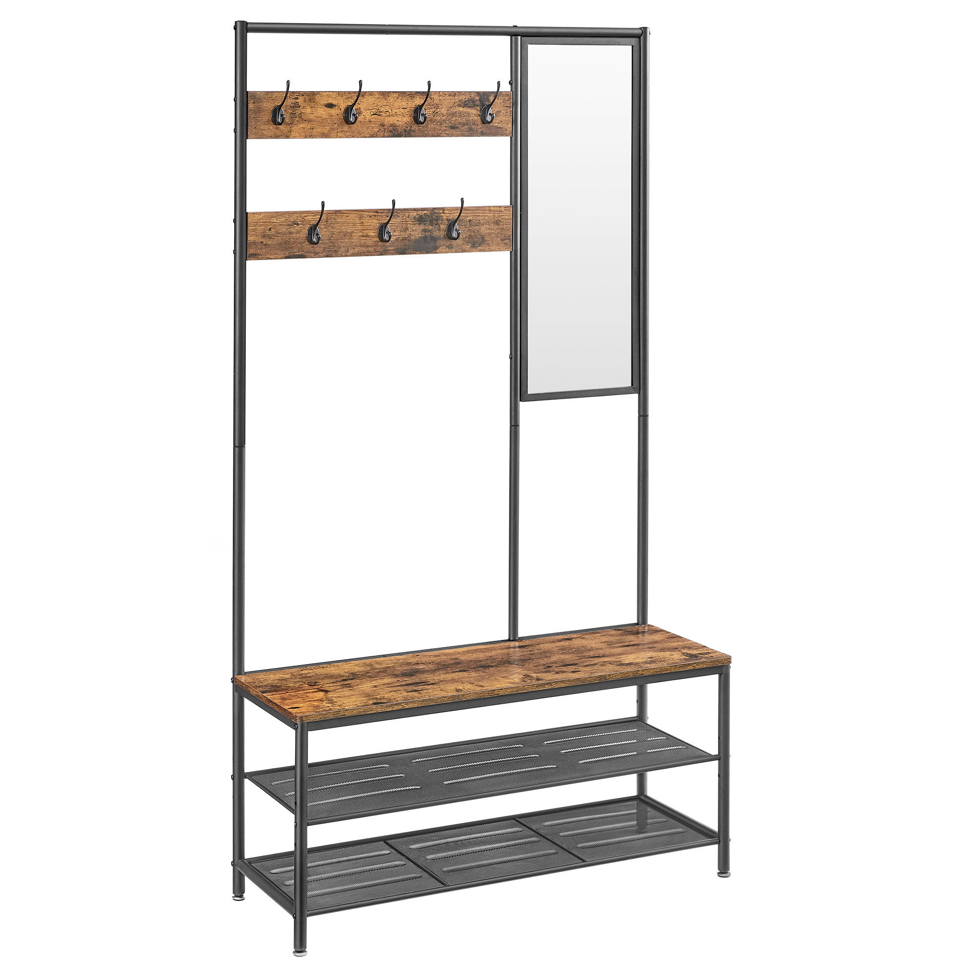 Mid.you Garderobe Schwarz, Braun 98x180x35 cm