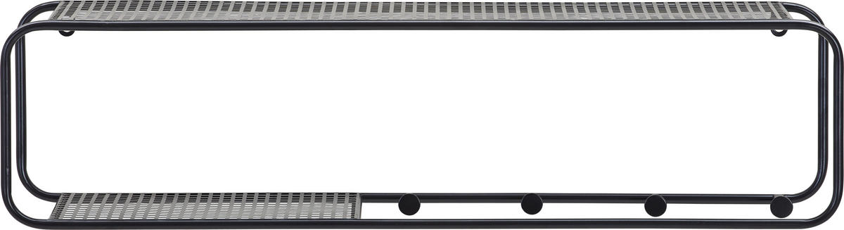 WANDGARDEROBE 80/20/17 cm  - Schwarz, Design, Metall (80/20/17cm) - MID.YOU