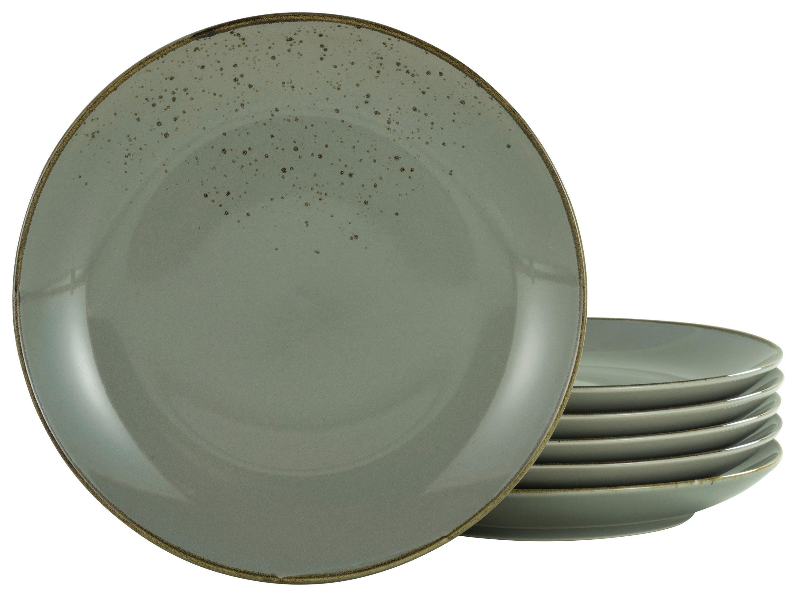 DESSERTTELLERSET Grau 6-teilig 21 cm  - Grau, Trend, Keramik (21cm) - Creatable