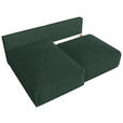 ECKSOFA Dunkelgrün Cord Zierkissen, Rückenkissen, Schlaffunktion, Rücken echt  - Dunkelgrün/Schwarz, MODERN, Kunststoff/Textil (153/200cm) - Xora