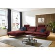 ECKSOFA in Echtleder Brombeere  195/308 cm  - Brombeere/Schwarz, Design, Leder/Metall (195/308cm) - Dieter Knoll