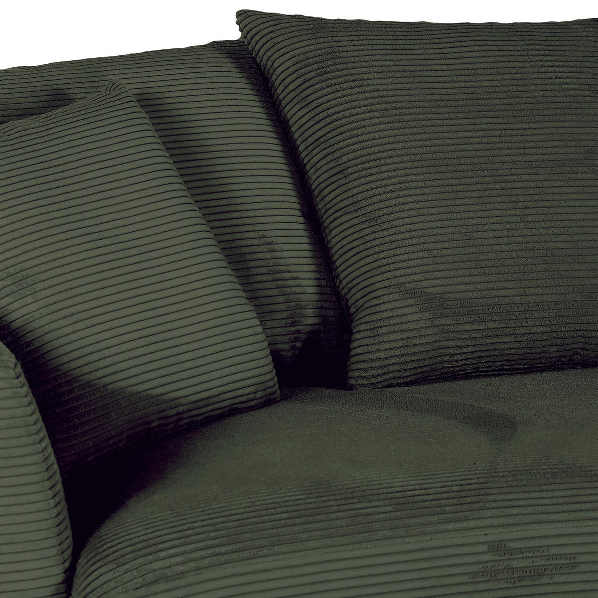 CloseUp von home24 ECKSOFA Dunkelgrün Cord.