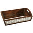 DEKOTABLETT - Silberfarben/Braun, LIFESTYLE, Glas/Holz (40/11/27cm)