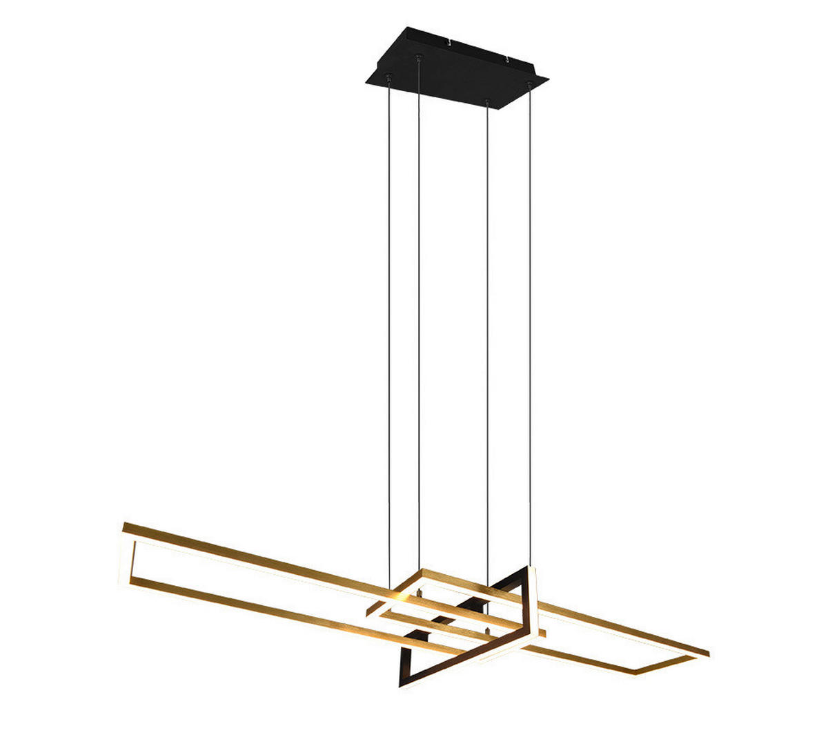 LED-HÄNGELEUCHTE Salinas 110/150/40 cm   - Messingfarben/Schwarz, Trend, Metall (110/150/40cm) - Trio Leuchten